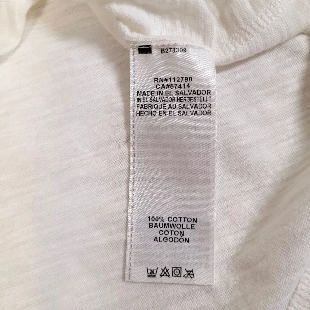 TRUE RELIGION Long Sleeve Shirt Sleeve Hits Optic White Unisex Medium *NEW* $79